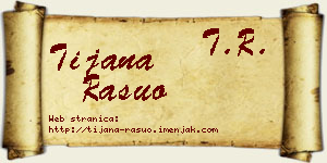 Tijana Rašuo vizit kartica